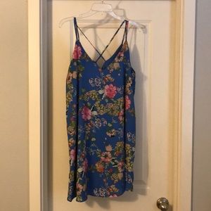 Blue floral shift dress
